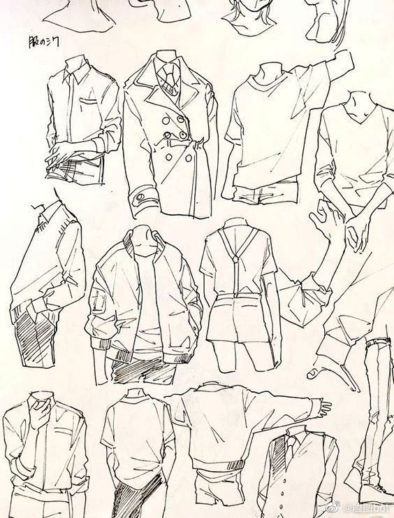 【#绘画素材#】上半身服装画法参考